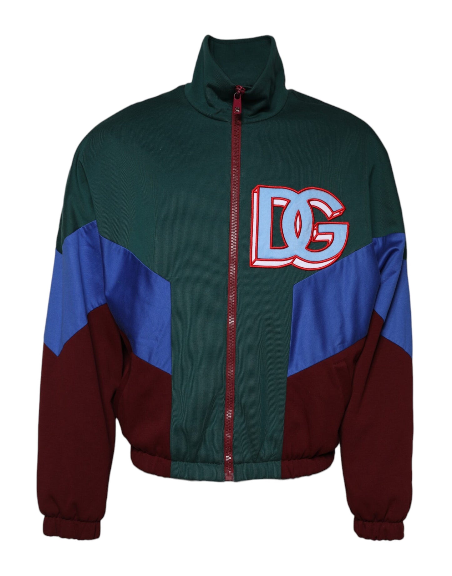 Dolce & Gabbana Multicolor Cotton Logo Full Zip Bomber Jacket