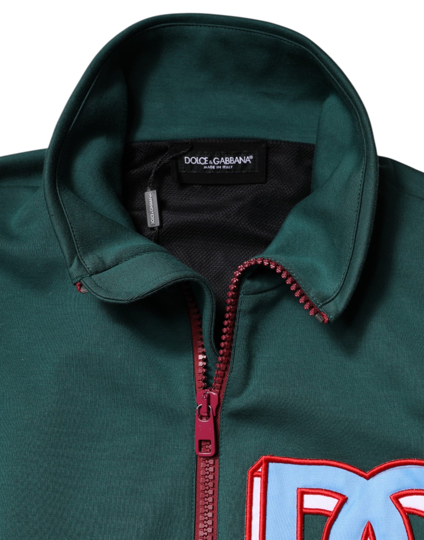 Dolce & Gabbana Multicolor Cotton Logo Full Zip Bomber Jacket