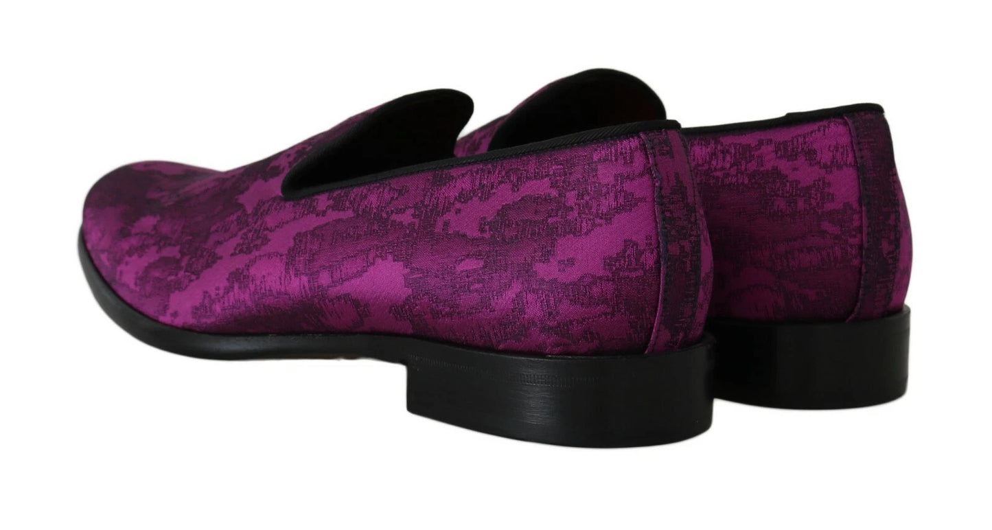 Elegant Silk-Wool Blend Loafers in Purple by Dolce & Gabbana