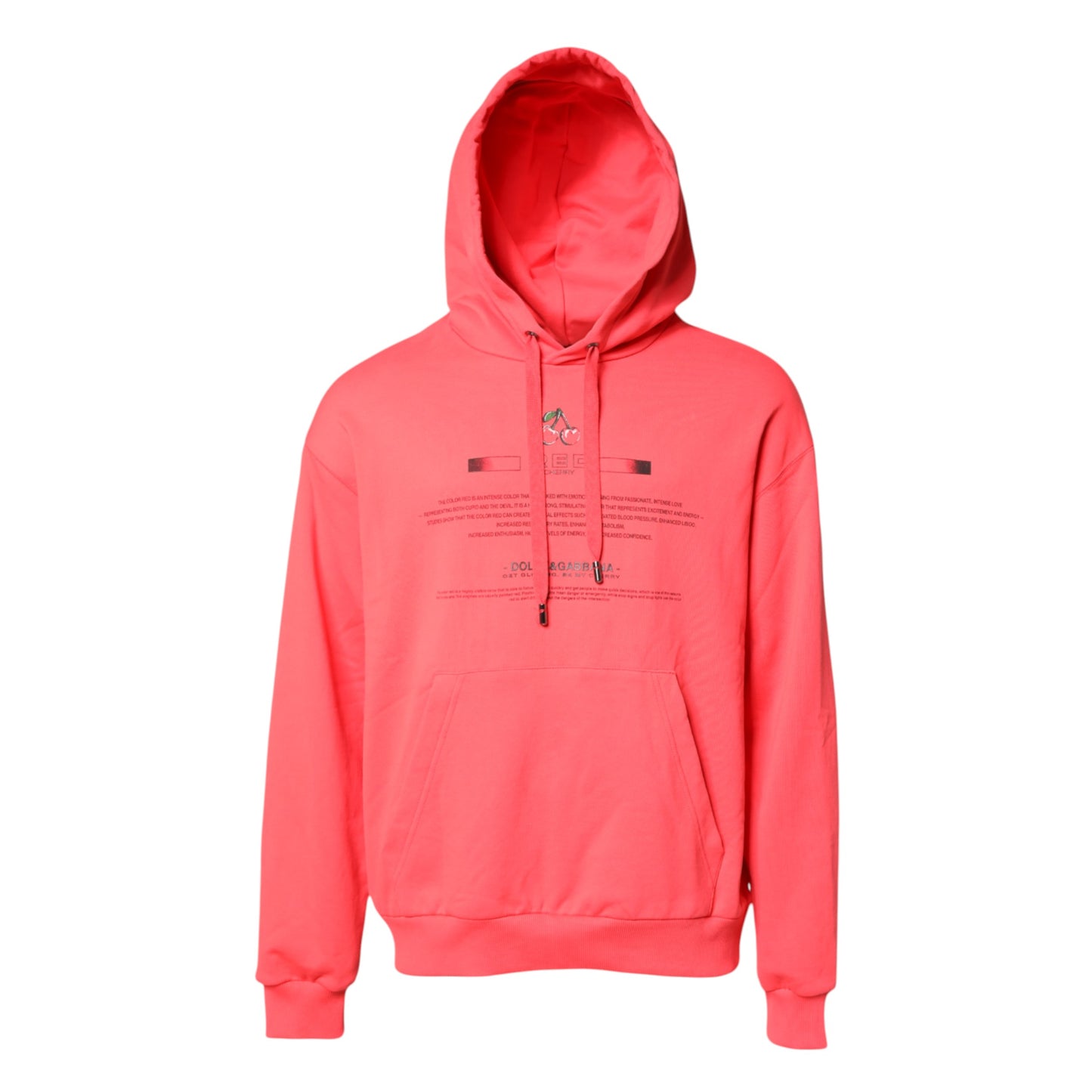 Dolce & Gabbana Red Logo Printed Hooded Sweatshirt