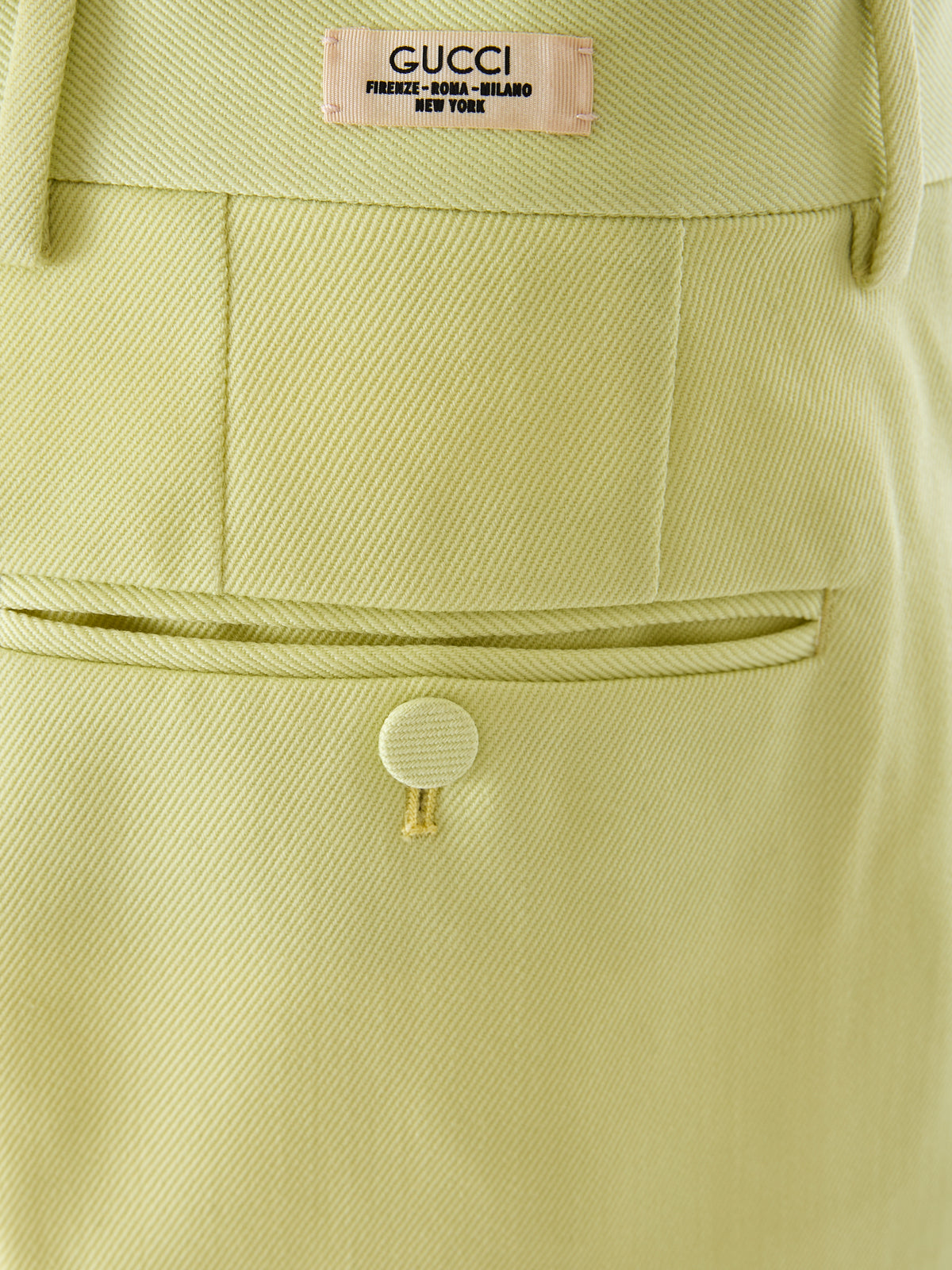 Gucci Lime Yellow Trousers for Men
