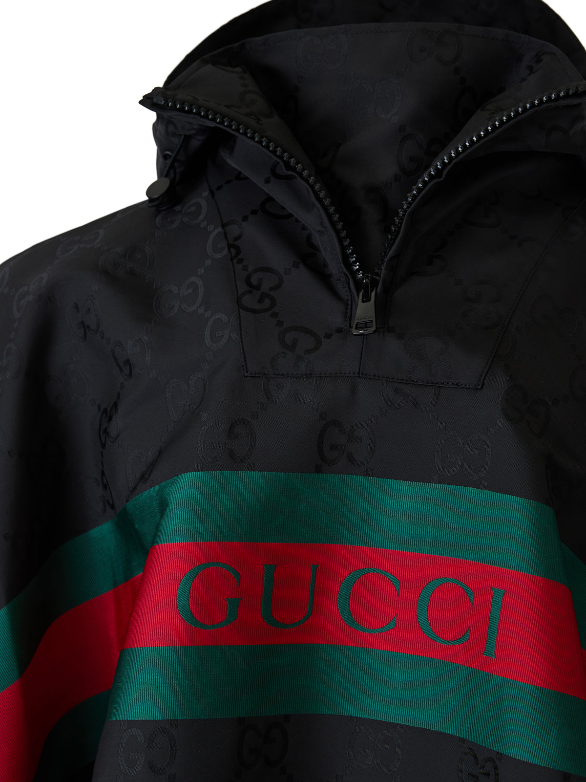 Gucci GG Jacquard Hooded Short Sleeve Oversized Jacket
