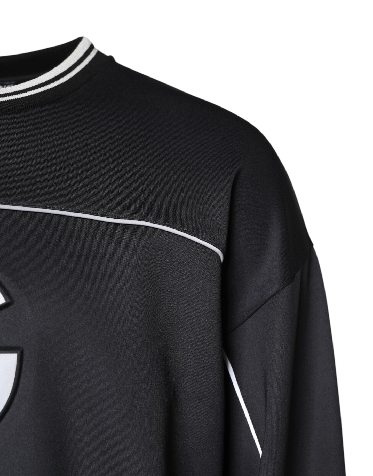 Dolce & Gabbana Black Logo Crew Neck Men's Pullover Sweater