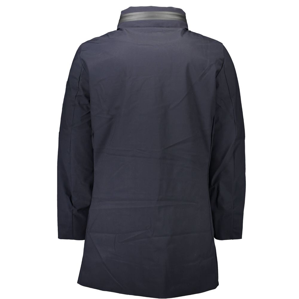 U.S. POLO ASSN. Blue Polyester Long-Sleeved Trench Coat for Men
