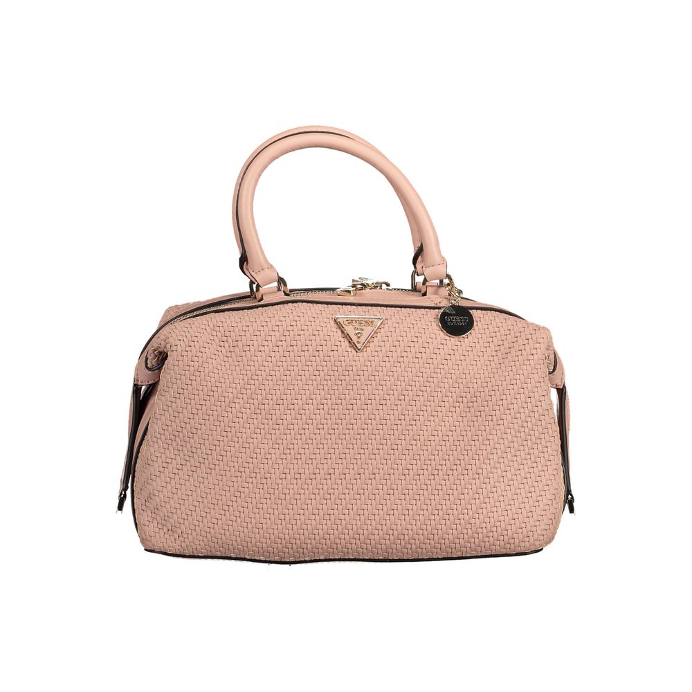 Guess Jeans Pink Handbag – Faux Leather, Chic Organiser Design