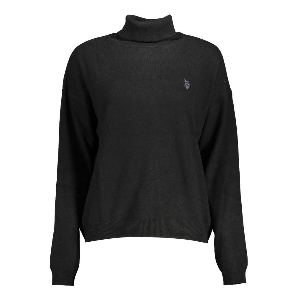 U.S. POLO ASSN. Black Wool Blend Turtleneck Sweater for Women