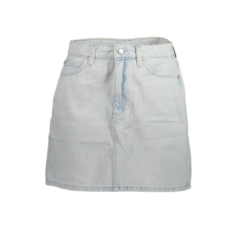 Calvin Klein Light Blue Cotton Women's Mini Denim Skirt