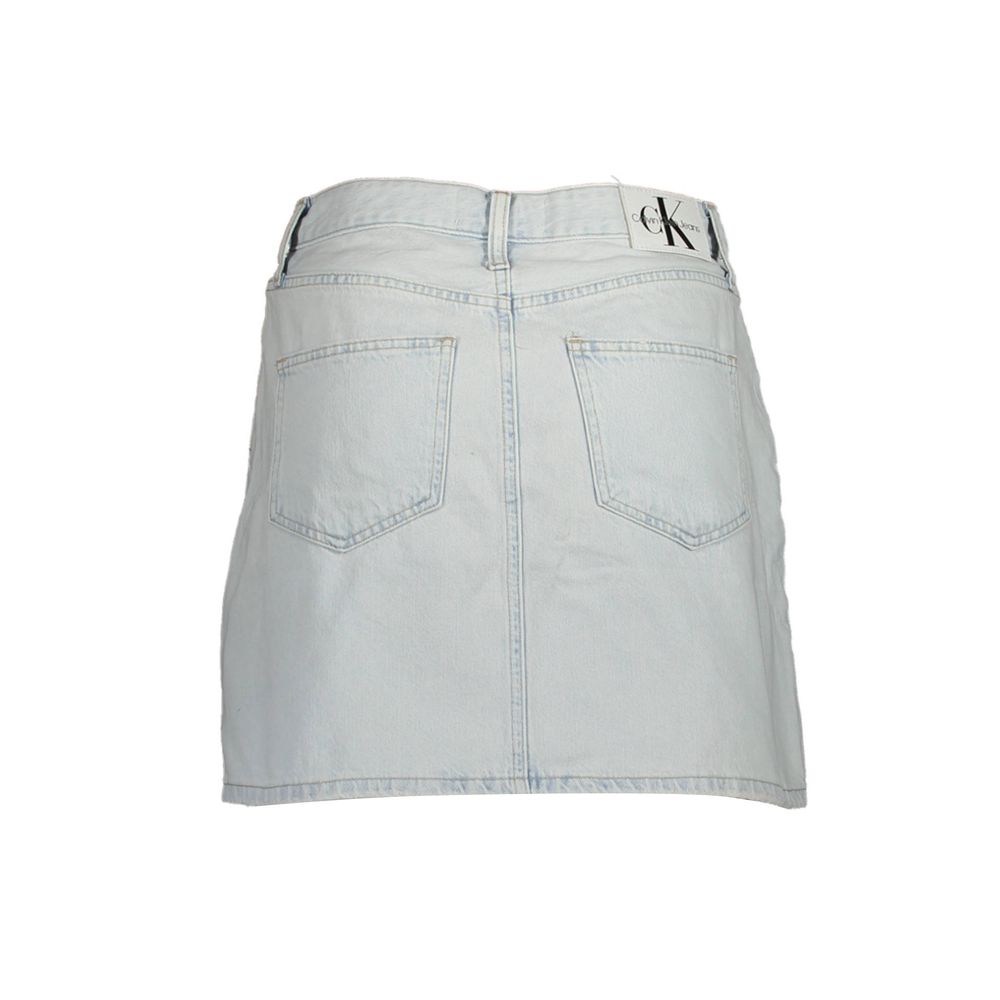 Calvin Klein Light Blue Cotton Women's Mini Denim Skirt
