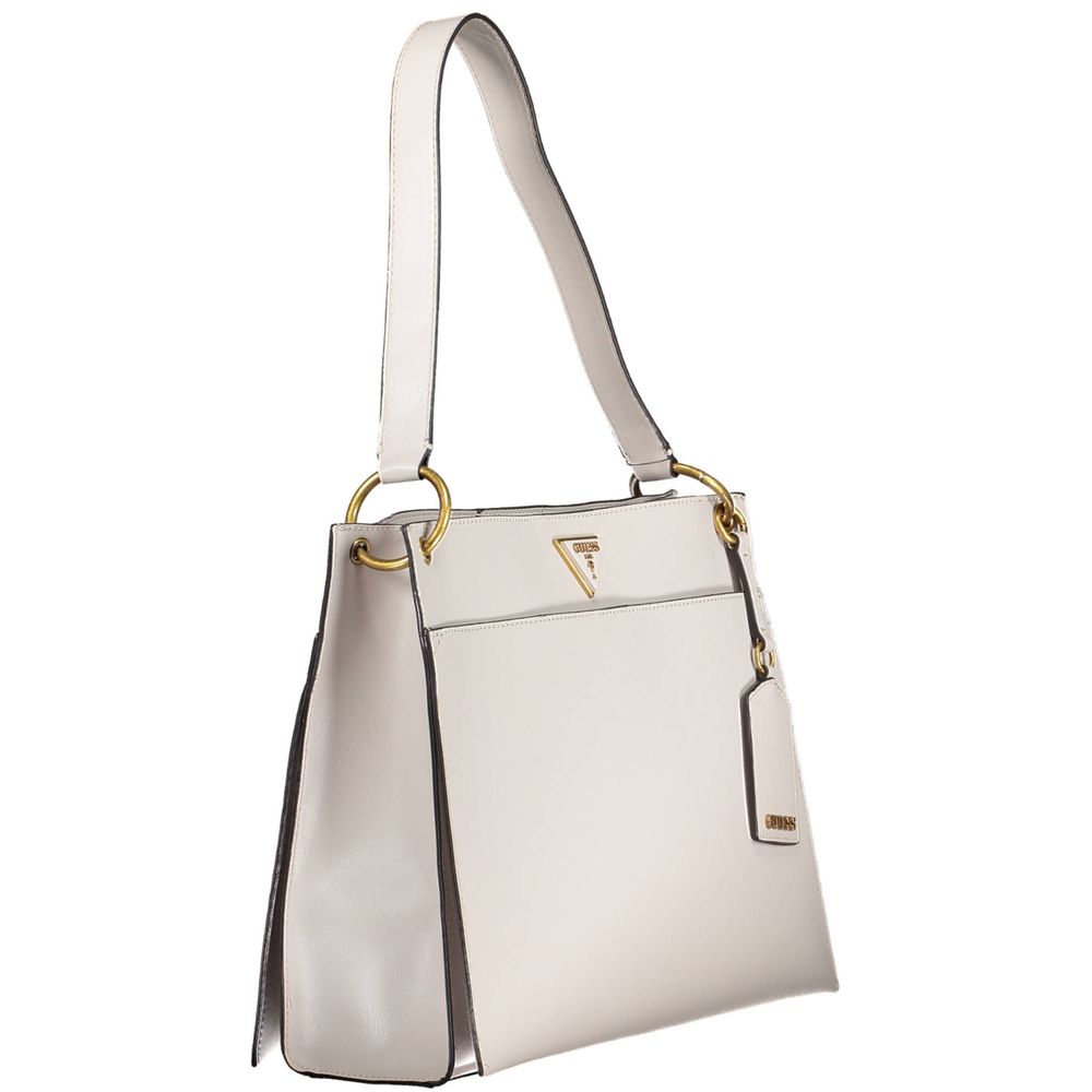 Guess Jeans Gray Shoulder Bag – Faux Leather, Organised Chic