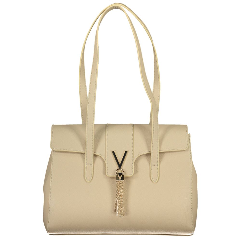 Valentino Bags Beige Faux Leather Handbag with Dual Handles