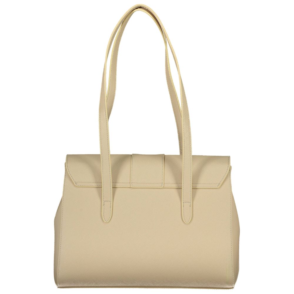 Valentino Bags Beige Faux Leather Handbag with Dual Handles