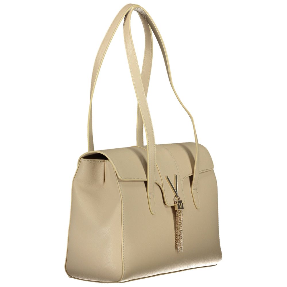Valentino Bags Beige Faux Leather Handbag with Dual Handles
