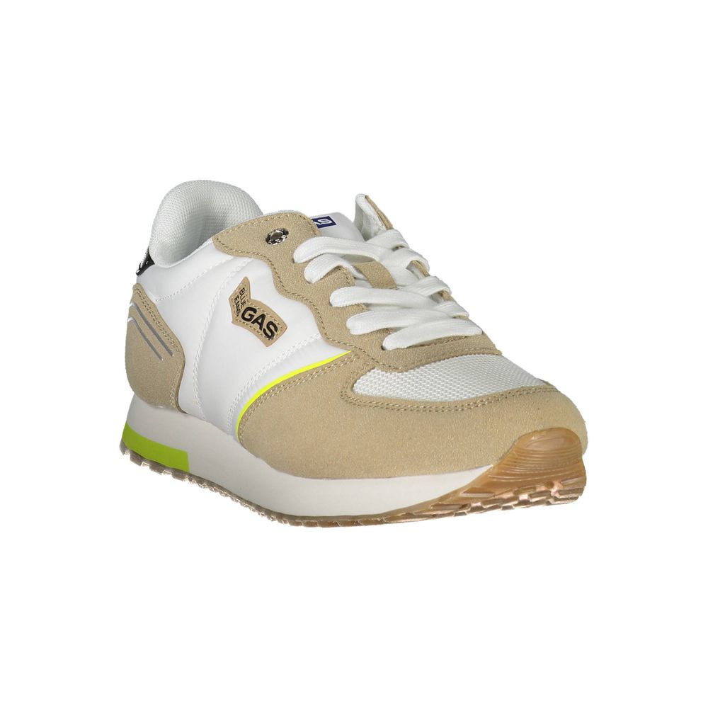 Gas White Polyester Sneakers - Sporty Elegance for Every Step