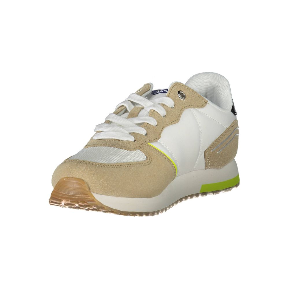 Gas White Polyester Sneakers - Sporty Elegance for Every Step