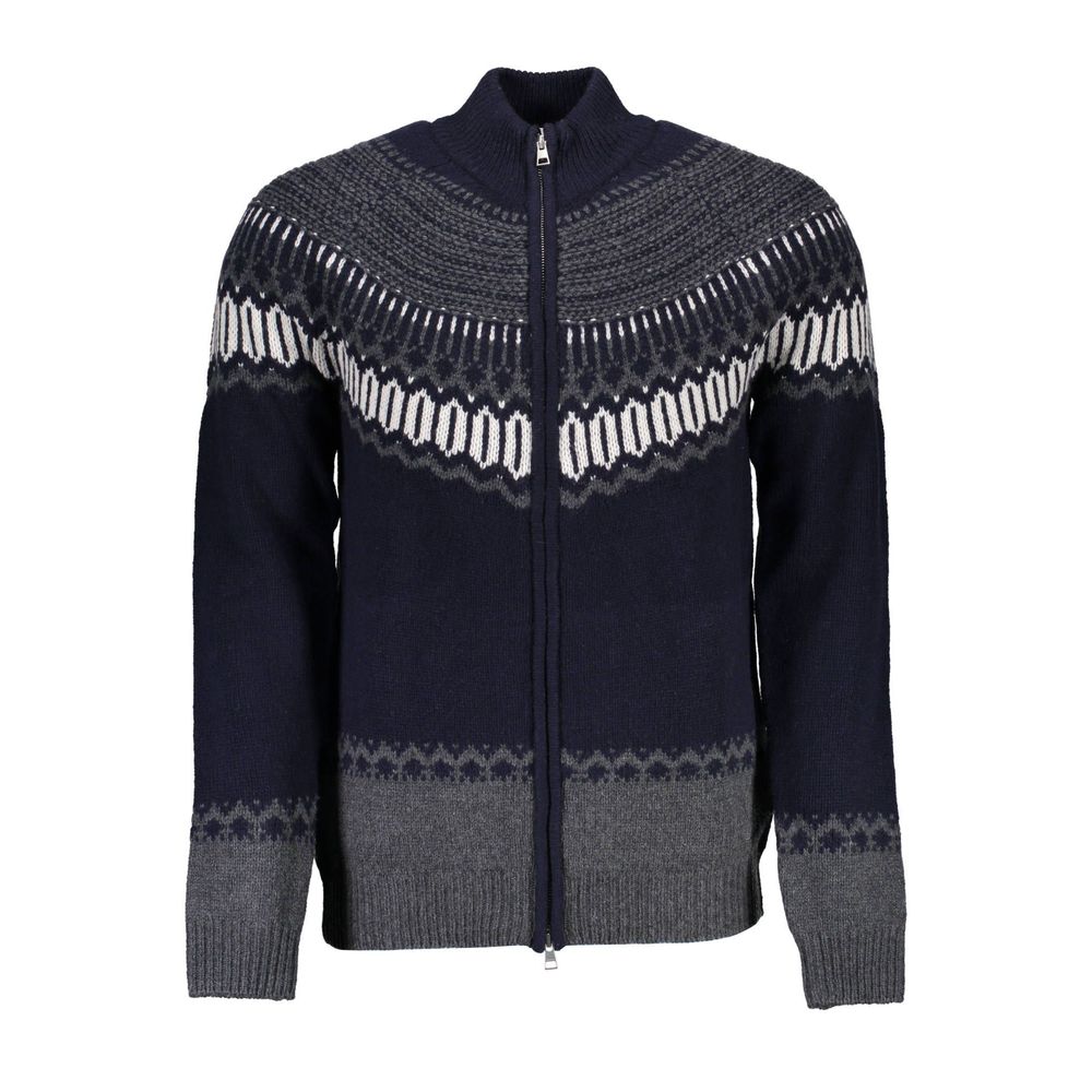 Gant Long Sleeve Zip Cardigan in Blue