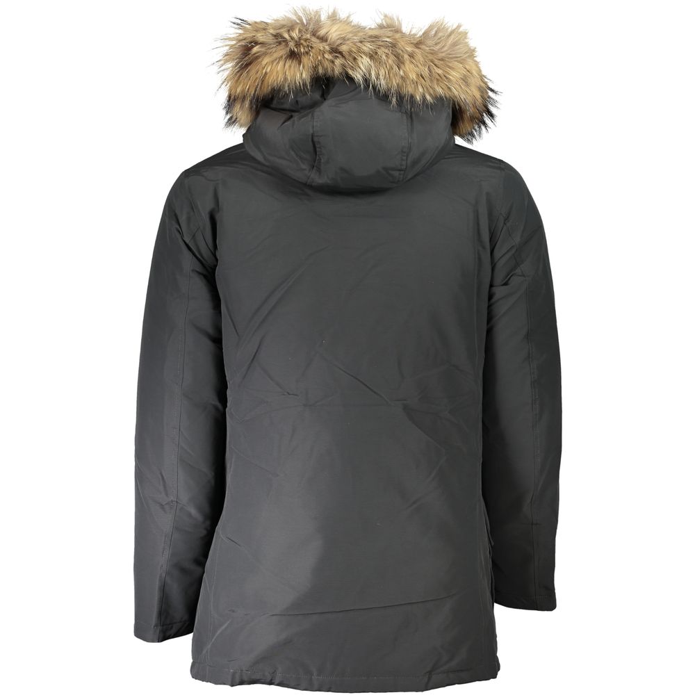 Woolrich Gray Cotton Parka Jacket with Removable Fur