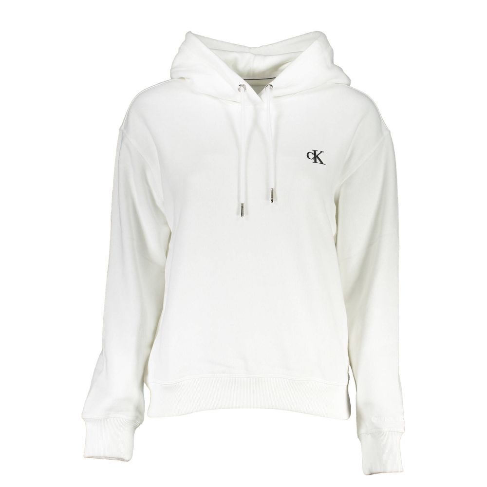 Calvin Klein White Cotton Hoodie