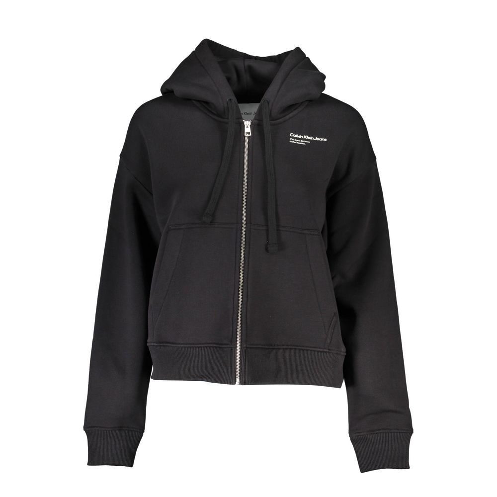 Calvin Klein Sleek Hooded Zip-Up Sweatshirt with Embroidery
