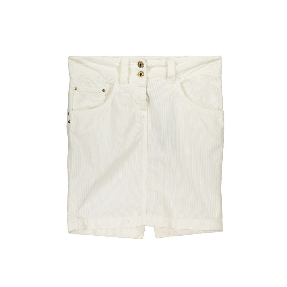 Patrizia Pepe White Cotton Skirt with 5 Pockets