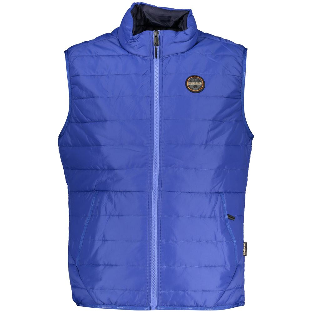 Napapijri Blue Sleeveless Contrast Detail Gilet Jacket