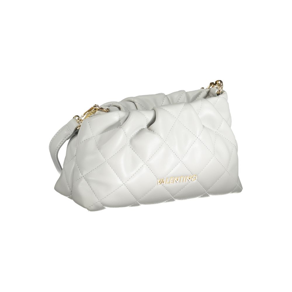 Mario Valentino Gray Leather Effect Handbag with Chic Details