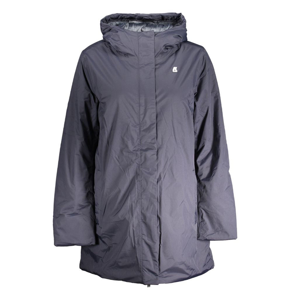 K-WAY Blue Polyamide Jacket & Coat with Hood