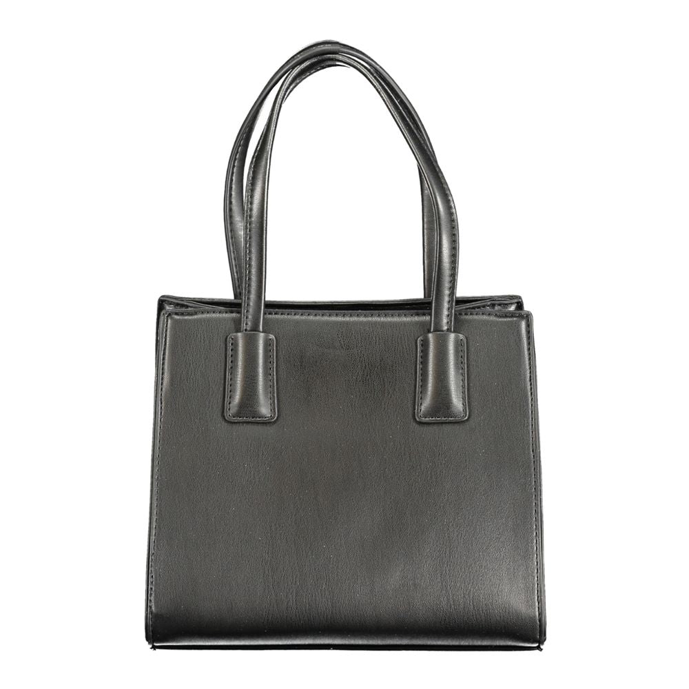 Mario Valentino Black Leather Handbag with Dual Handles