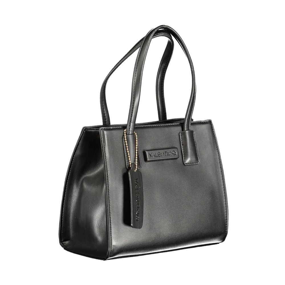 Mario Valentino Black Leather Handbag with Dual Handles