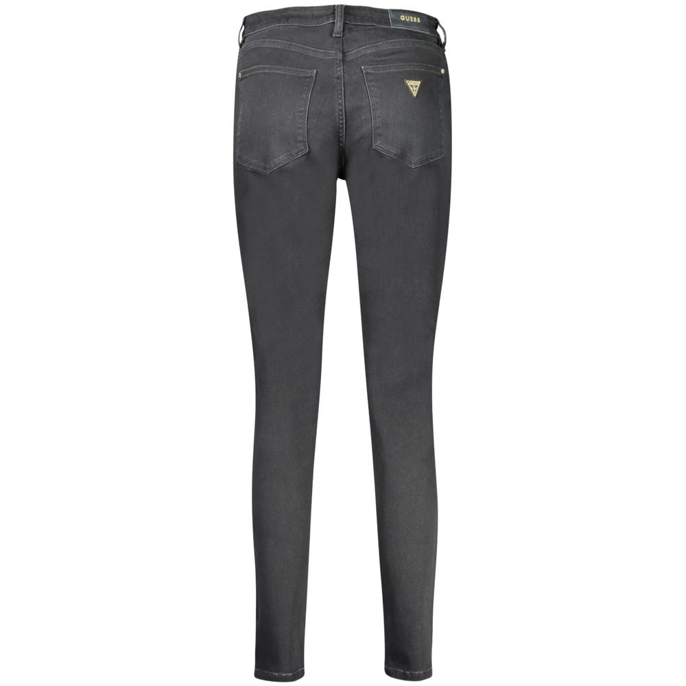 Guess Jeans Black Cotton Skinny Mid Jeans