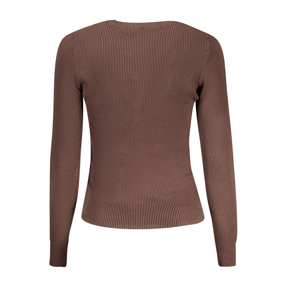 Guess Jeans Brown Viscose Sweater - Elegant Comfort for Every Occasion
