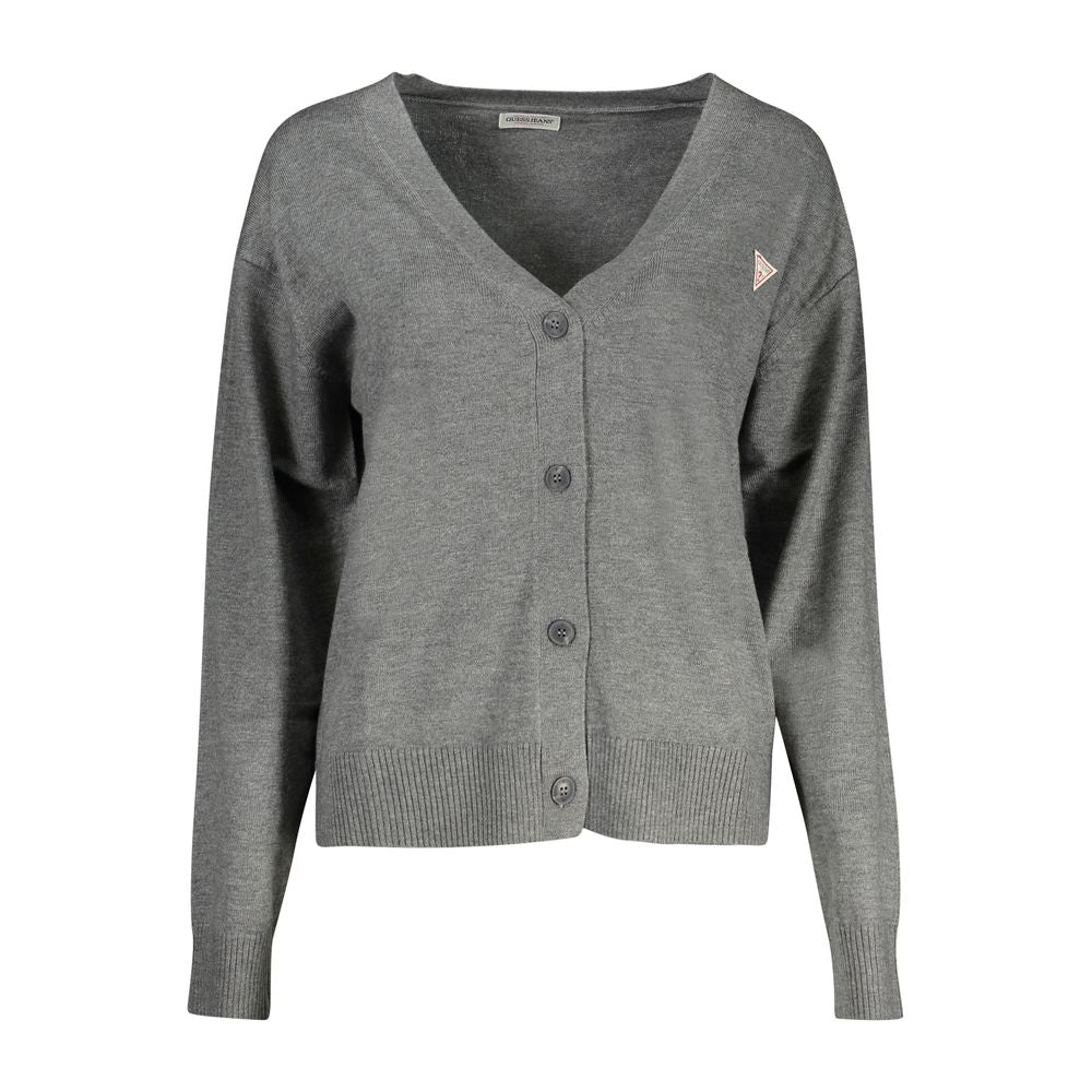 Guess Jeans Gray Polyester Cardigan