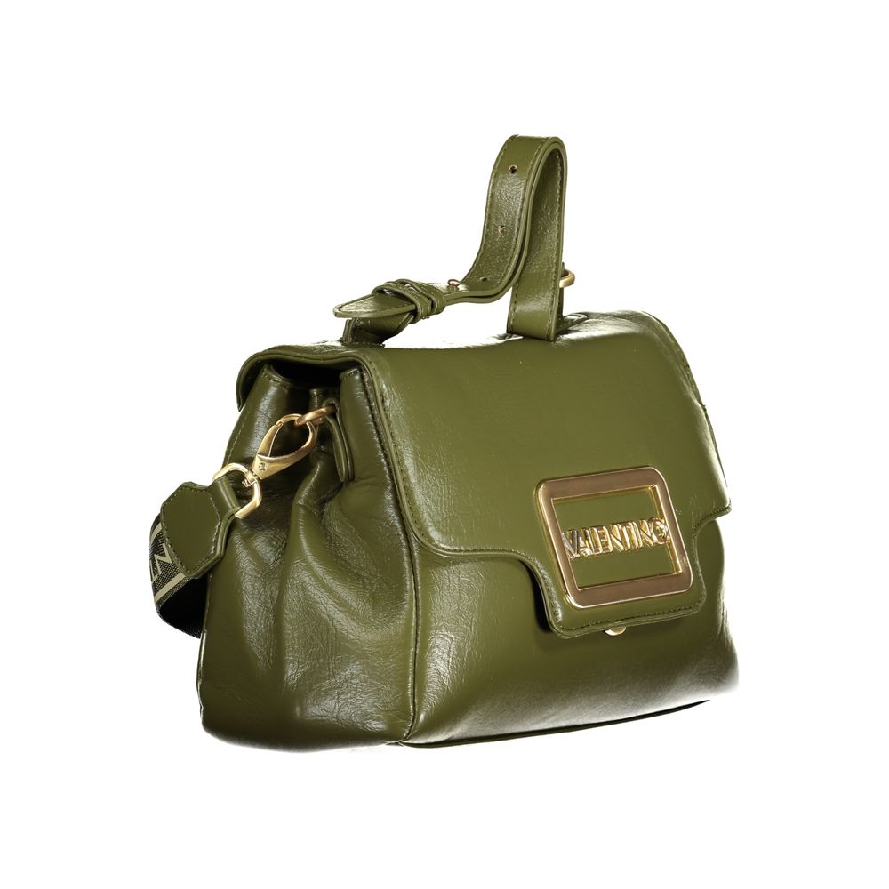 Mario Valentino Green Faux Leather Handbag with Logo Detailing