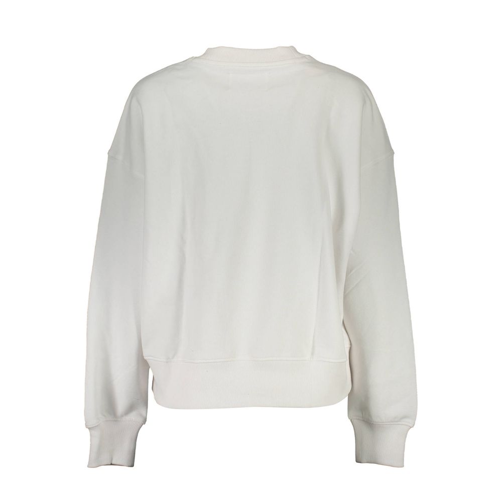 Calvin Klein White Cotton Sweater - Long Sleeve Crew Neck