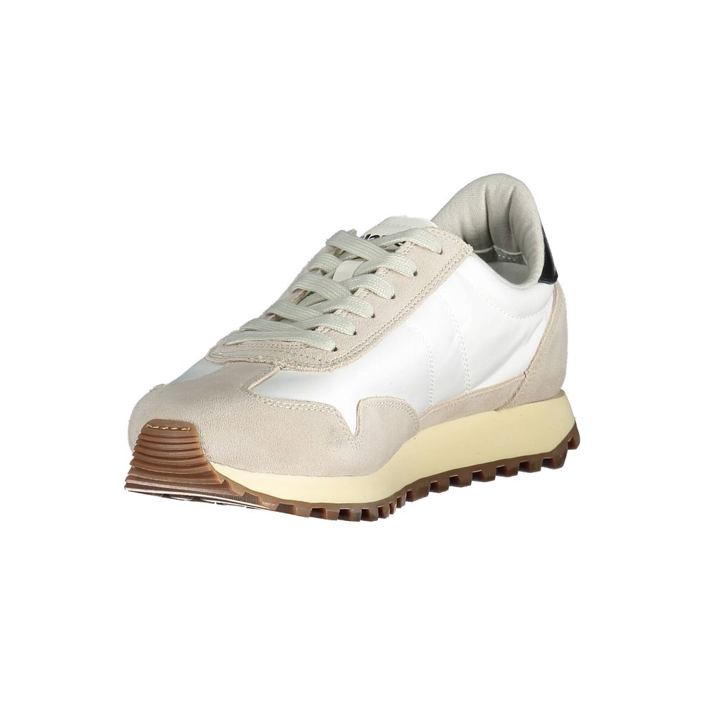Blauer White Polyester Sneaker - Sporty Fusion of Comfort and Style