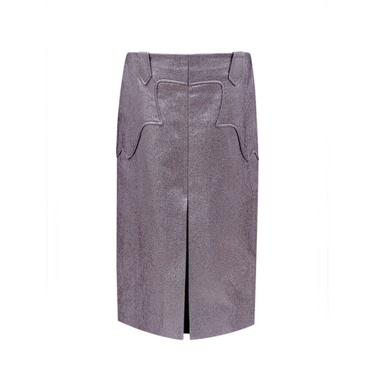 Tom Ford Purple Eco-Leather Lurex Skirt
