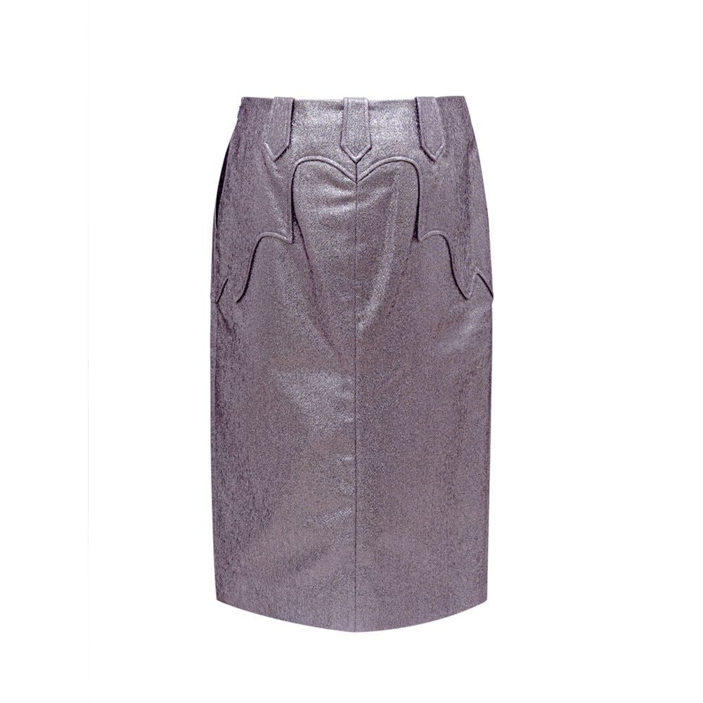 Tom Ford Purple Eco-Leather Lurex Skirt