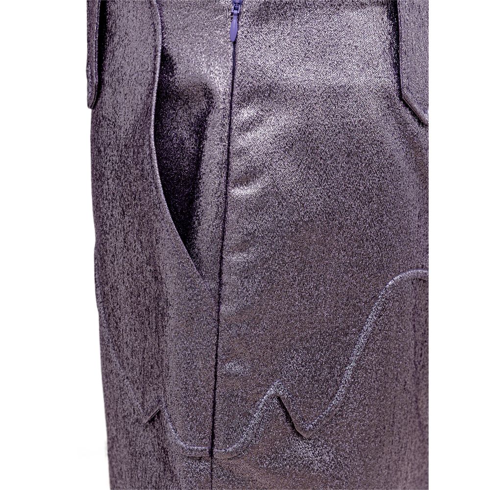 Tom Ford Purple Eco-Leather Lurex Skirt
