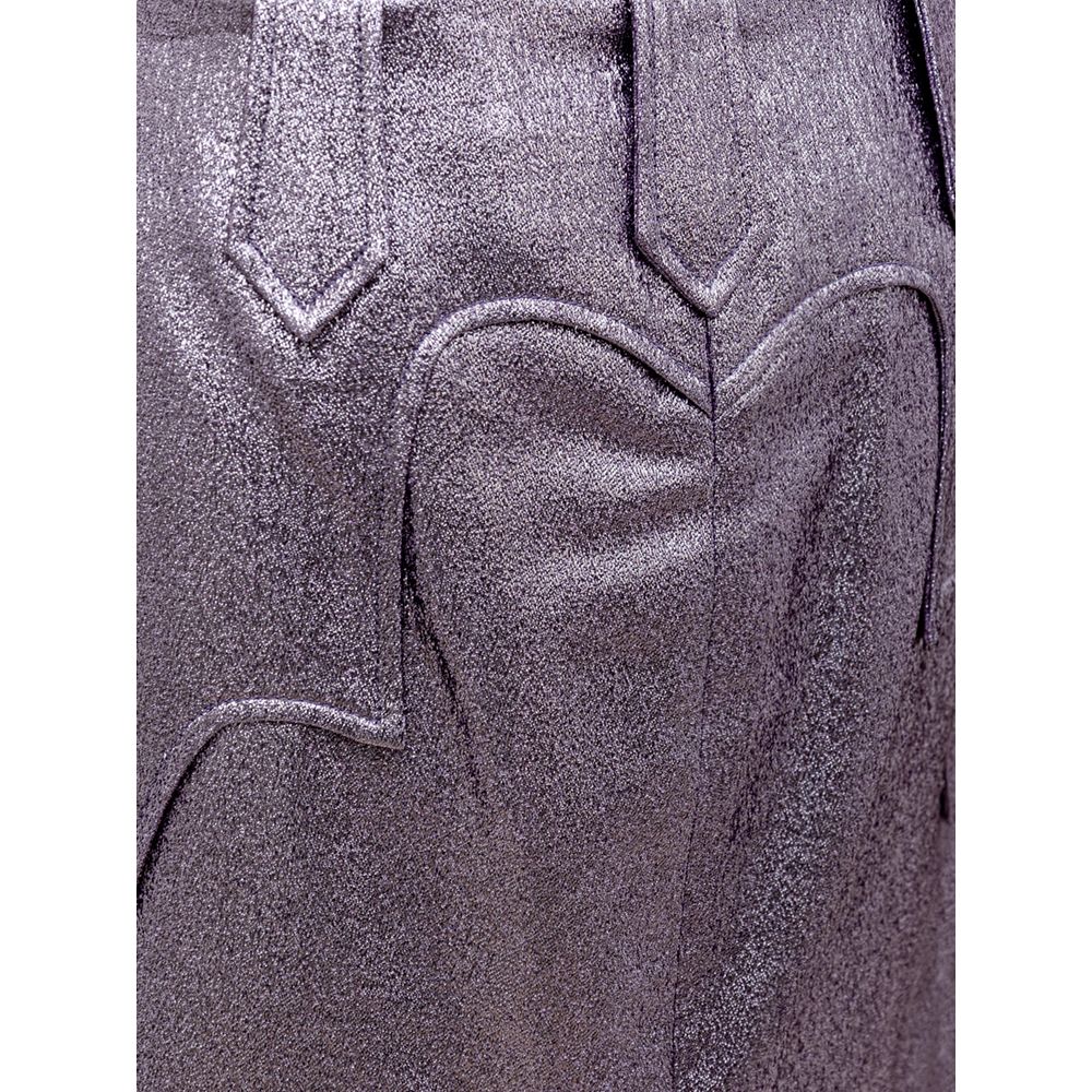 Tom Ford Purple Eco-Leather Lurex Skirt