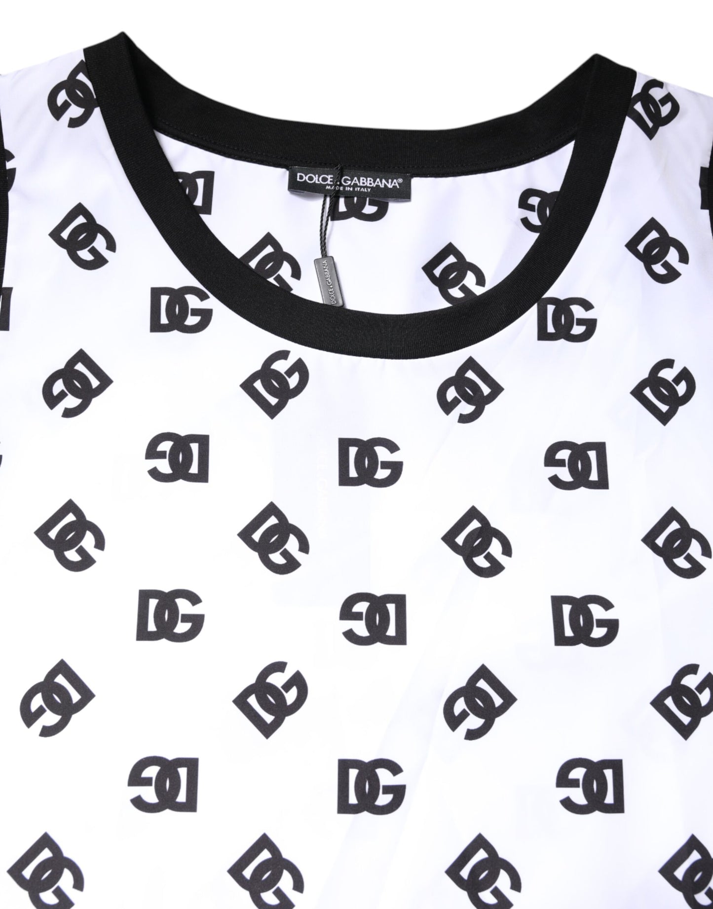 Dolce & Gabbana DG Logo White Polyester Sleeveless T-shirt