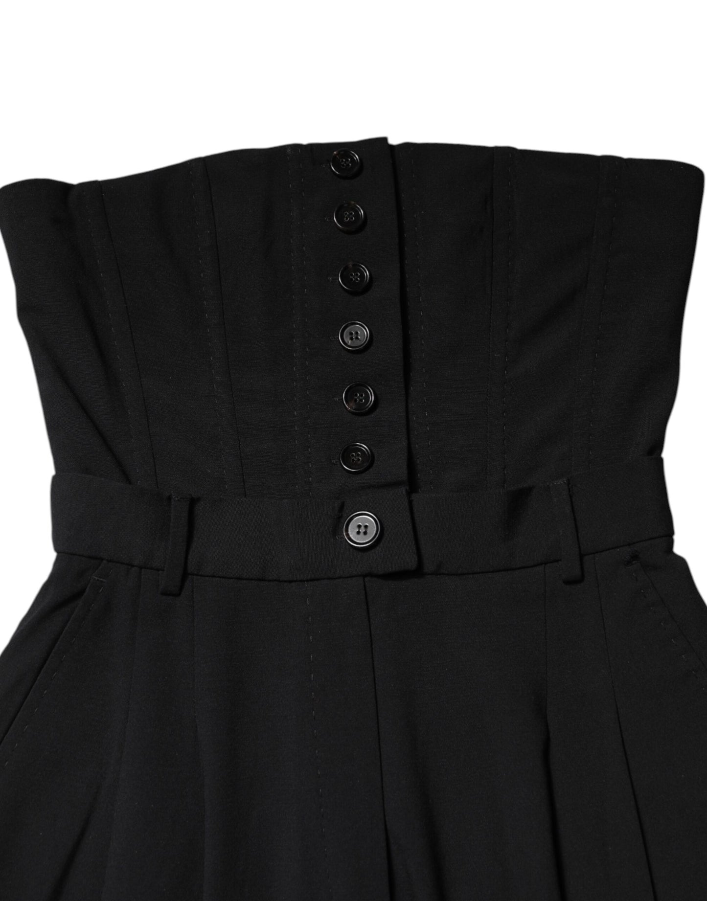 Dolce & Gabbana Black Wool Strapless Jumpsuit