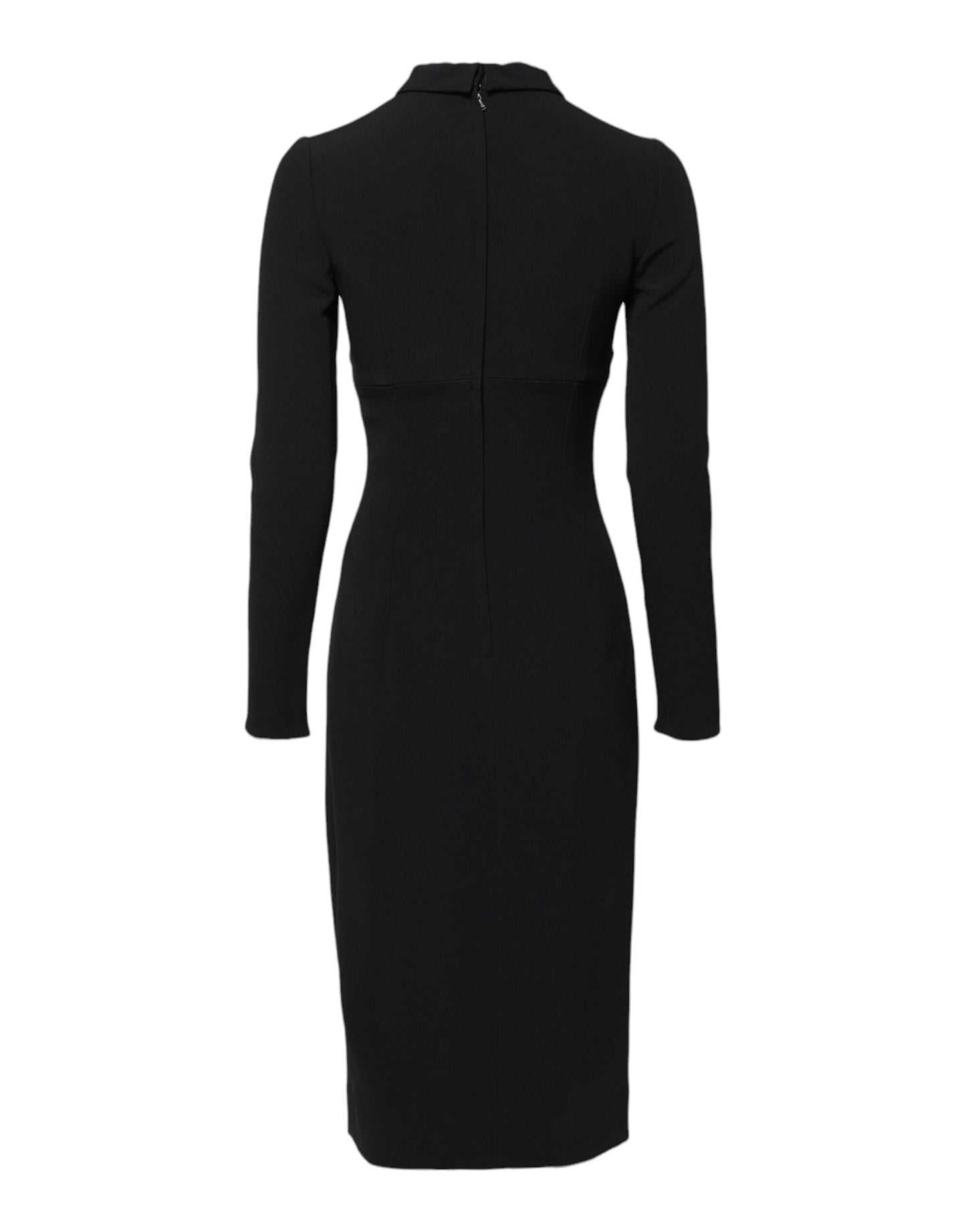 Dolce & Gabbana Black Long Sleeve Bodycon Sheath Midi Dress