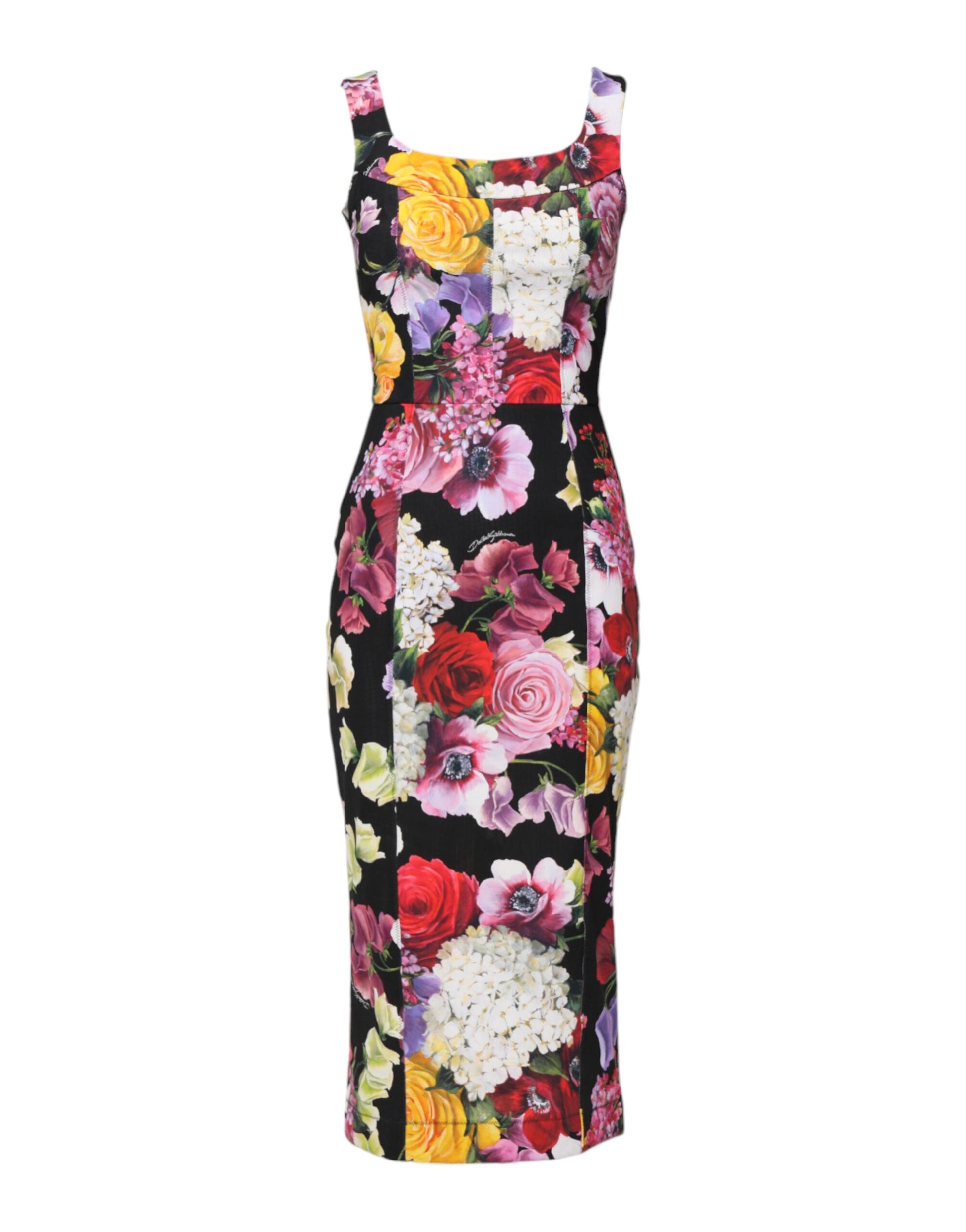 Dolce & Gabbana Multicolour Ortensia Patchwork Sheath Dress