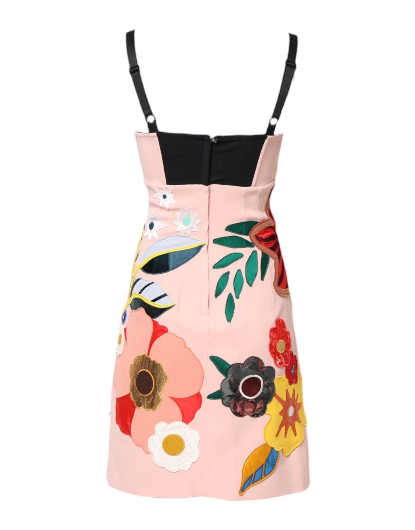 Dolce & Gabbana Pink Bold Floral Print Spaghetti Strap Mini Dress