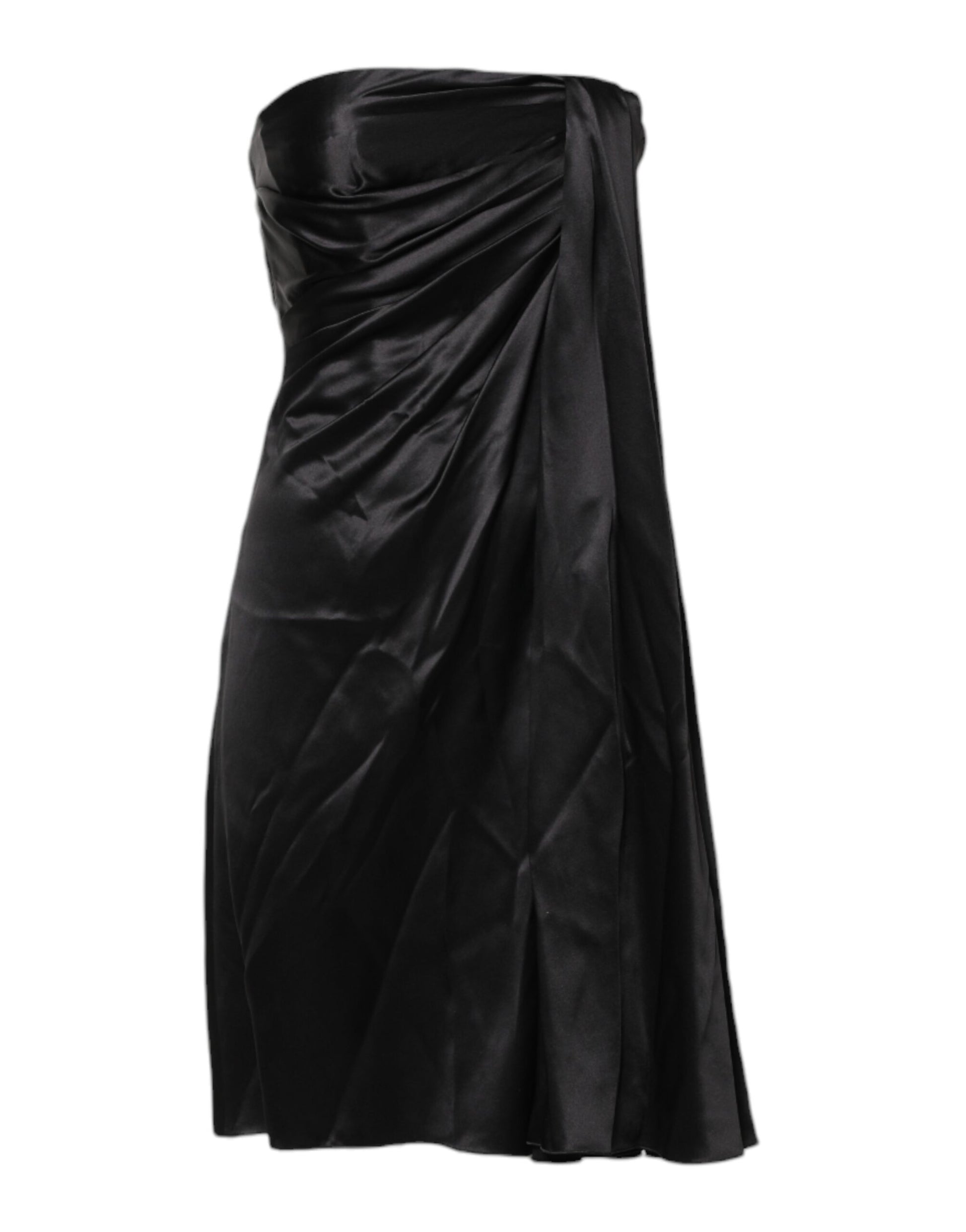 Dolce & Gabbana Black Strapless Silk A-line Mini Dress