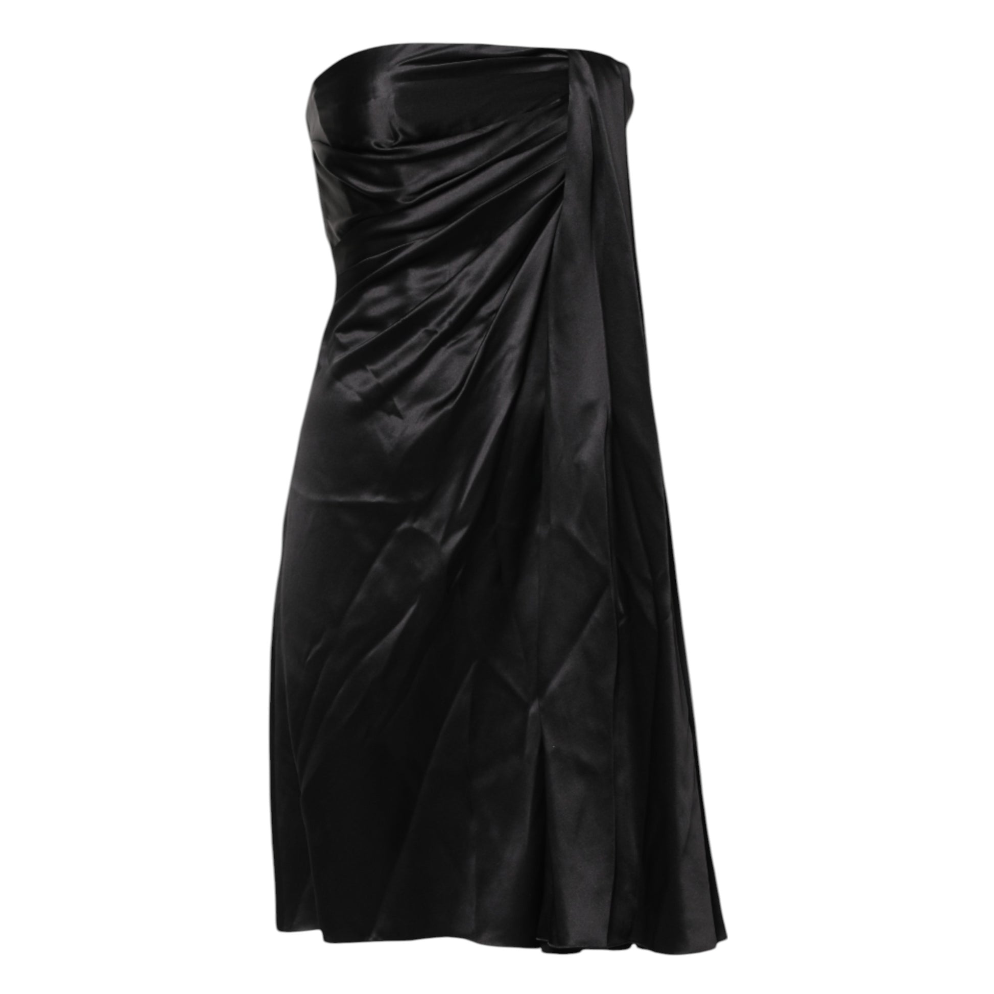 Dolce & Gabbana Black Strapless Silk A-line Mini Dress