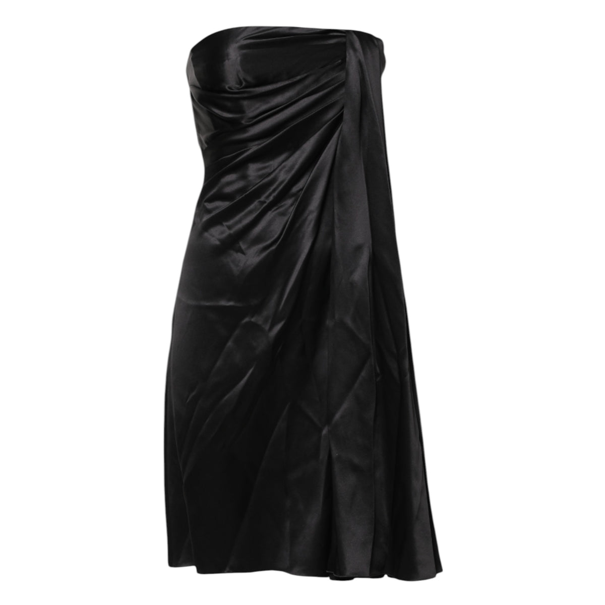 Dolce & Gabbana Black Strapless Silk A-line Mini Dress