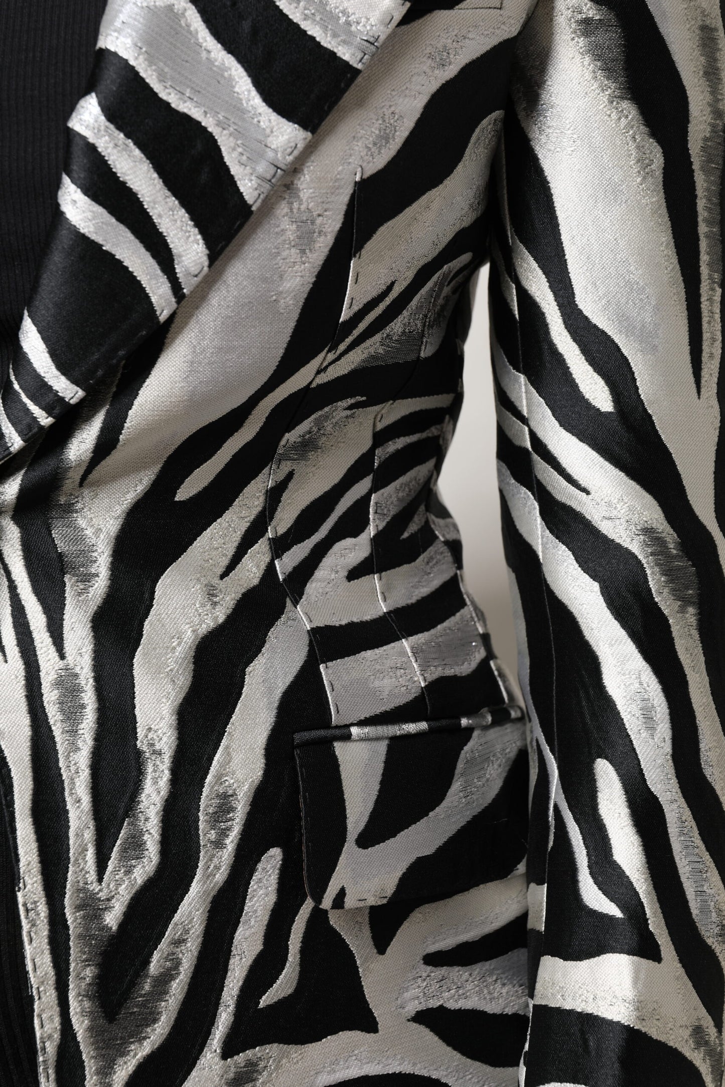 Dolce & Gabbana Black & White Women's Zebra Print Blazer Jacket