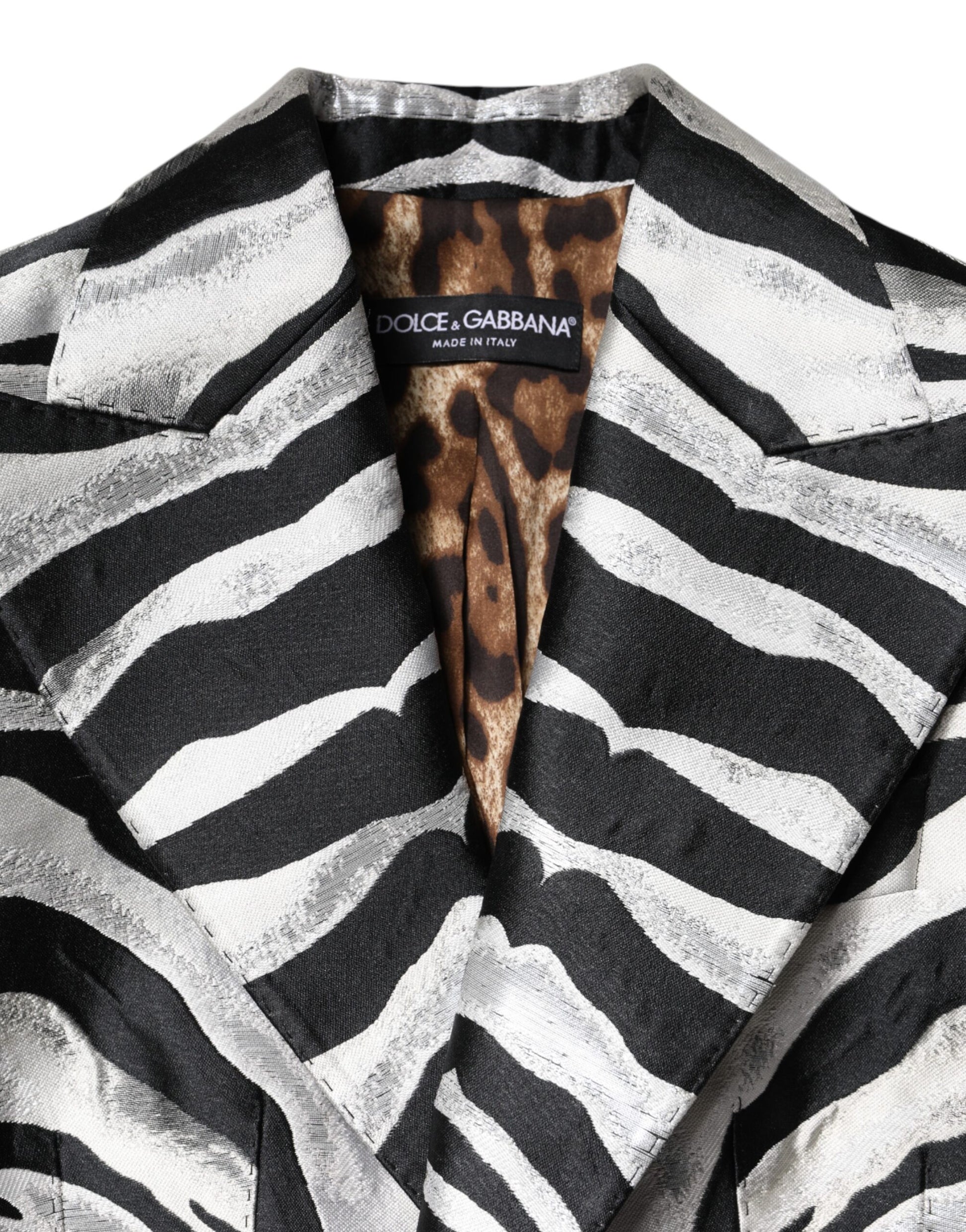 Dolce & Gabbana Black & White Women's Zebra Print Blazer Jacket