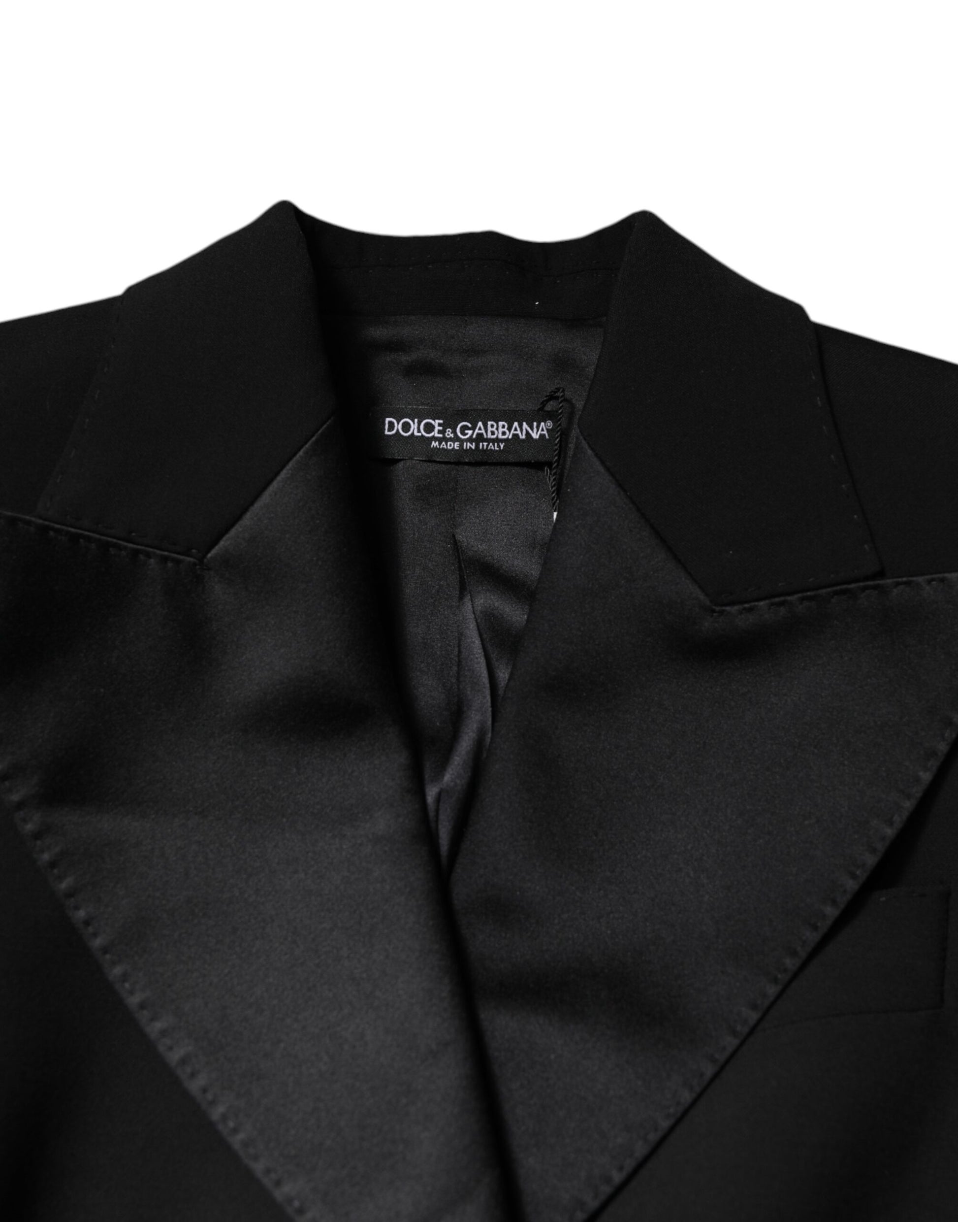 Dolce & Gabbana Black Wool Long Sleeve Belted Blazer Playsuit