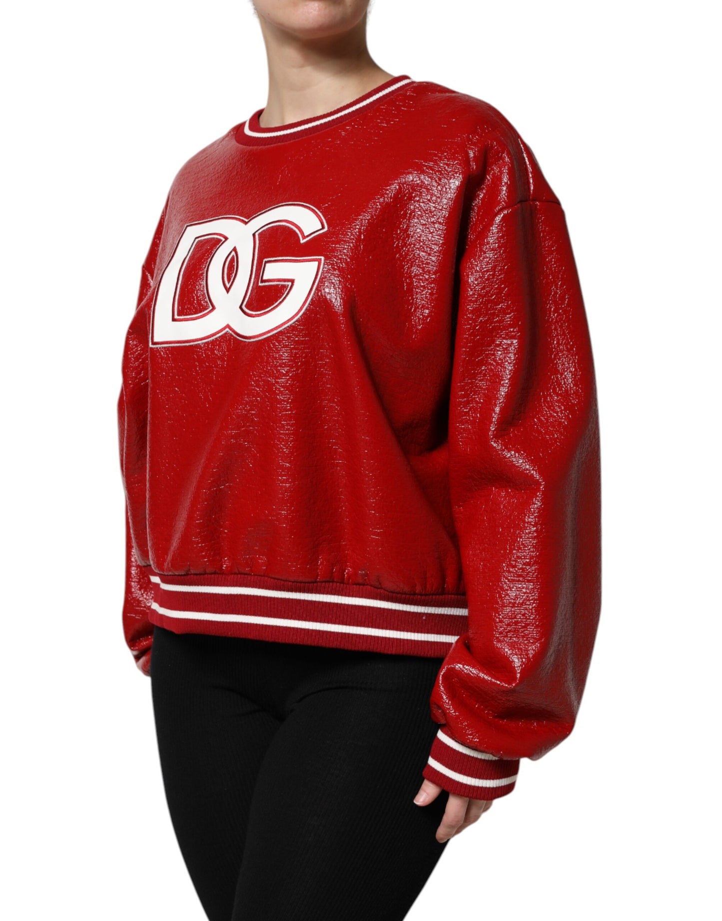 Dolce & Gabbana Red Wool DGLogo Crew Neck Jumper